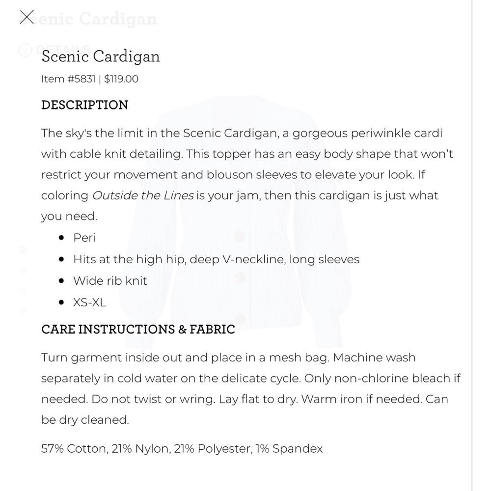 CAbi Scenic Cardigan Sweater Elegant Knitwear - Picture 11 of 11